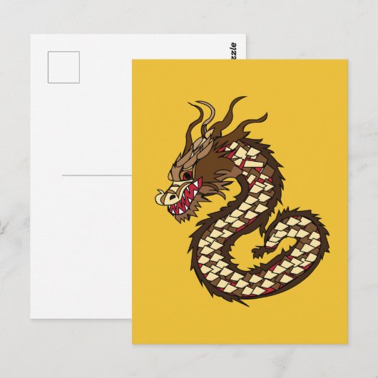 Chinesischer Drache Postkarte (Vorne/Hinten)