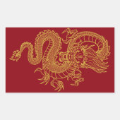 Chinesischer Drache Rechteckiger Aufkleber (Vorderseite)
