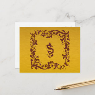 Chinesischer Drache, Roter Drache, Fantasie, Mytho Postkarte