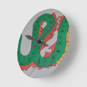 Chinesischer Drache Runde Wanduhr (Winkel)
