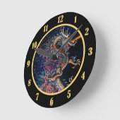 Chinesischer Drache Runde Wanduhr (Winkel)