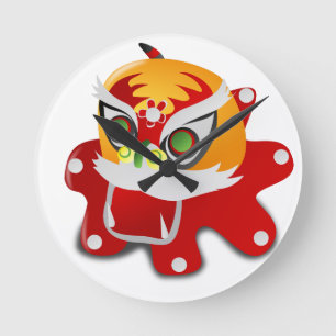 chinesischer Drache Runde Wanduhr
