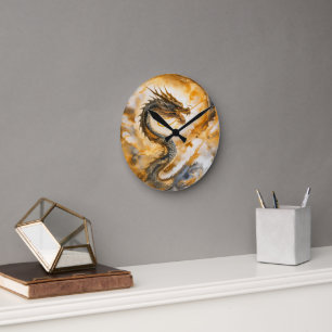 Chinesischer Drache Runde Wanduhr
