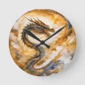 Chinesischer Drache Runde Wanduhr (Vorderseite)