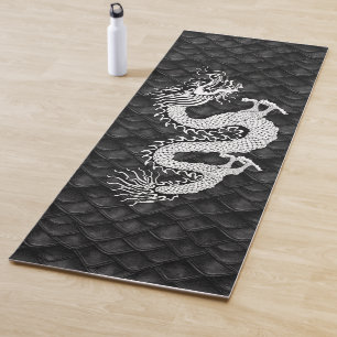 Chinesischer Drache Schwarz-weiß Yogamatte