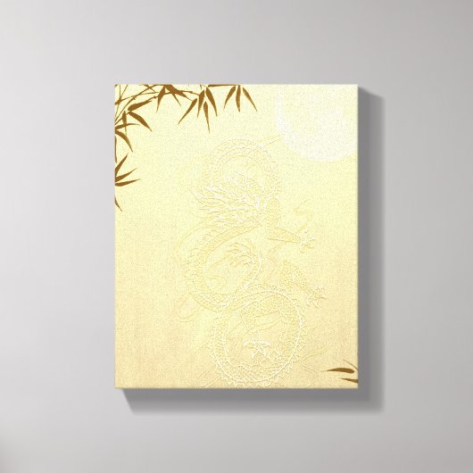Chinesischer Drache und Bamboo Leinwanddruck (Vorderseite)