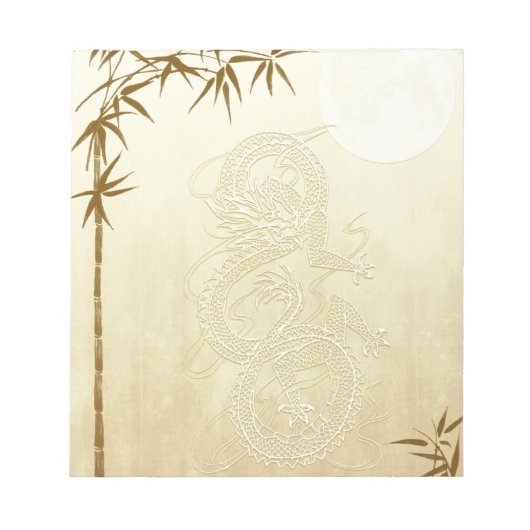 Chinesischer Drache und Bamboo Notizblock (Vorderseite)