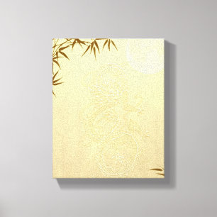 Chinesischer Drache und Bambus Leinwanddruck