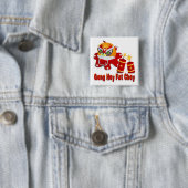 Chinesischer Drache und Feuerwehrleute Button (Beispiel)