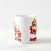 Chinesischer Drache und Feuerwehrleute Kaffeetasse (Mittel)