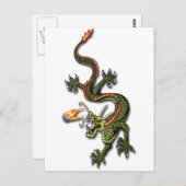 Chinesischer Drache und Perle Postkarte (Vorne/Hinten)