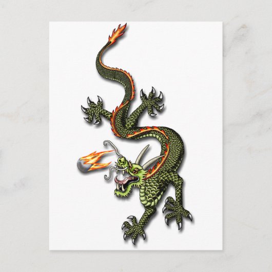 Chinesischer Drache und Perle Postkarte (Vorderseite)