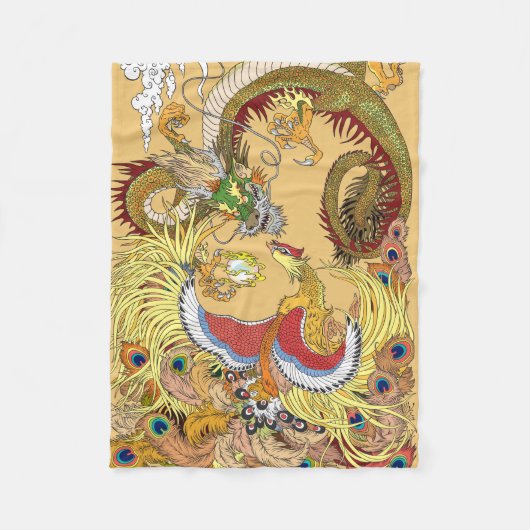 Chinesischer Drache und Phoenix Fleecedecke (Vorderseite)