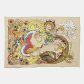 Chinesischer Drache und Phoenix Geschirrtuch (Horizontal)