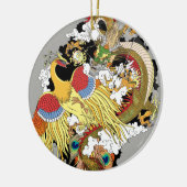 Chinesischer Drache und Phoenix Keramik Ornament (Links)