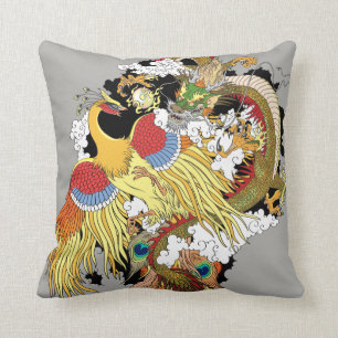 Chinesischer Drache und Phoenix Kissen