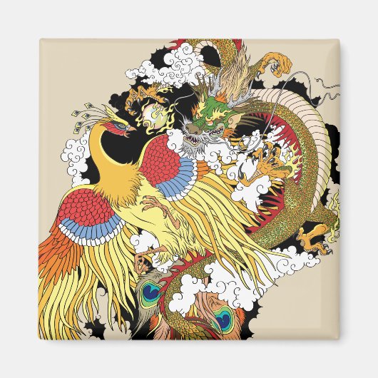 chinesischer Drache und Phoenix Magnet (Vorne)
