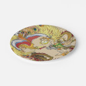 Chinesischer Drache und Phoenix Pappteller (Schrägansicht)