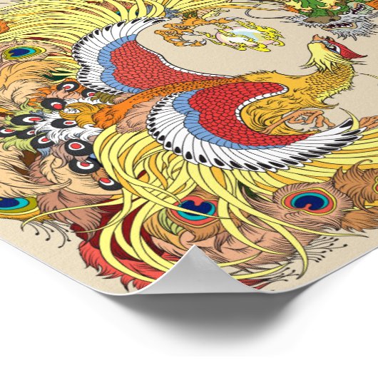 chinesischer Drache und Phoenix Poster (Ecke)