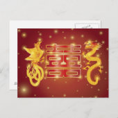 Chinesischer Drache und Phoenix-Postkarte Postkarte (Vorne/Hinten)