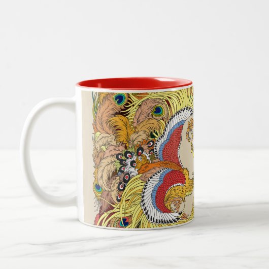 Chinesischer Drache und Phoenix Zwei-Tone-Kaffee-T Zweifarbige Tasse (Links)