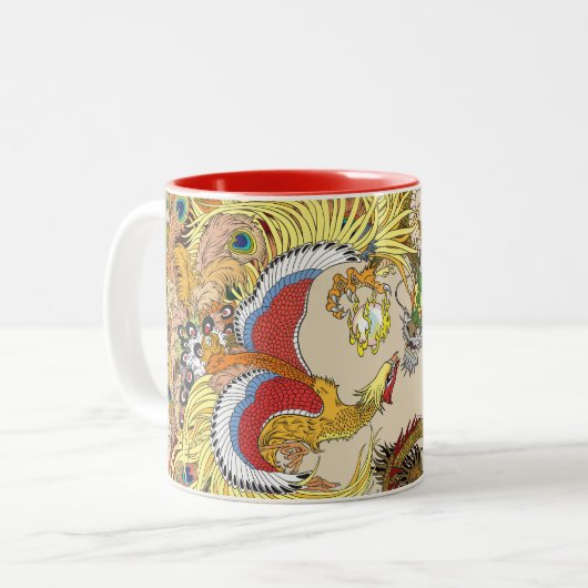 Chinesischer Drache und Phoenix Zweifarbige Tasse (Vorderseite Links)