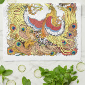 Chinesischer Drache und Phönix-Küchentuch Geschirrtuch (Gefaltet)