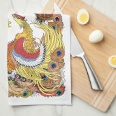 Chinesischer Drache und Phönix-Küchentuch Geschirrtuch (Viertel Falte)
