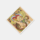 Chinesischer Drache und Phönix Serviette (Ecke)