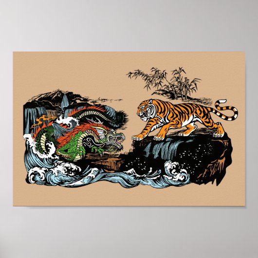 Chinesischer Drache und Tiger Poster (Vorne)