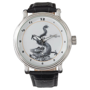 Chinesischer Drache und Zuhause Glücksschützer / Armbanduhr