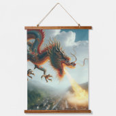 Chinesischer Drache Wandteppich Mit Holzrahmen (Vorderseite)