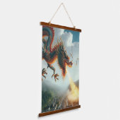 Chinesischer Drache Wandteppich Mit Holzrahmen (Gewinkelt)