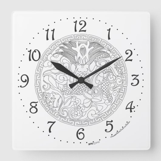 Chinesischer Drache Wanduhr (Vorderseite)