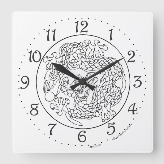 Chinesischer Drache Wanduhr (Vorderseite)