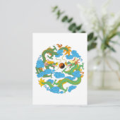 Chinesischer Drache Yin Yang Postkarte (Stehend Vorderseite)