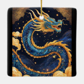 chinesischer Drachen-Schmuck Keramikornament (Rückseite)