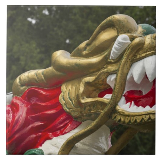 Chinesischer Drachenboot-Figurenkopf, Stanley Park Fliese (Vorderseite)