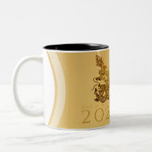 Chinesischer Drachenjahr 2024: Elegantes Monogramm Zweifarbige Tasse (Links)