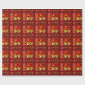 Chinesischer Drachenjahr Gruß WP Geschenkpapier (Flach)