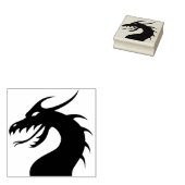 Chinesischer Drachenkopf Spiegelbild Silhouette Br Gummistempel (Stempel)