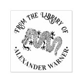 Chinesischer Drachenloong #1 Round Library Name Permastempel (Design)