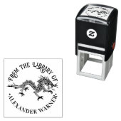 Chinesischer Drachenloong #4 Round Library Book Na Permastempel (Beispiel)