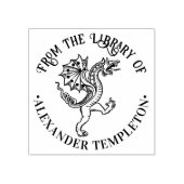 Chinesischer Drachenloong #5 Round Library Book Na Gummistempel (Prägung)