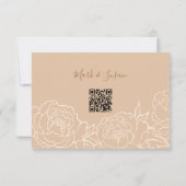 Chinesischer Eleganpeony Wedding RSVP mit QR-Code (Rückseite)