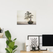 Chinesischer Elm Bonsai Tree im Winter Poster (Heimbüro)
