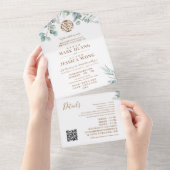 Chinesischer Eukalyptus Traditioneller zweisprachi All In One Einladung (Abreißen)