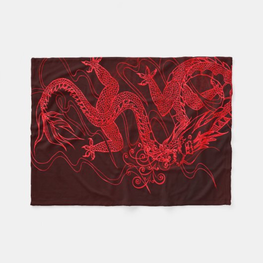 Chinesischer Feuer-Drache Fleecedecke (Vorderseite (Horizontal))