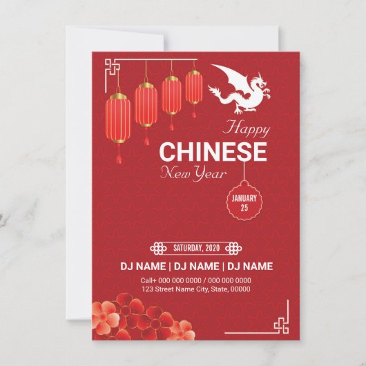 Chinesischer Flyer für Neujahrsveranstaltungen der Einladung (Vorderseite)