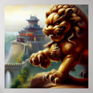 Chinesischer Foo Lion (12) Poster
